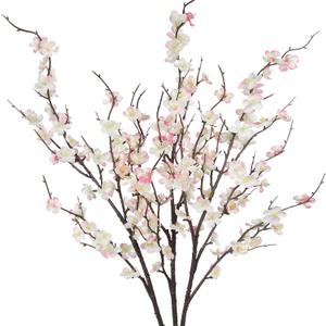 3 Pcs Cherry Blossom Branches Artificial Flowers for Spring Indoor Decoration Pink Faux Spring Flowers Stems 37'' Cherry Blossom Tree Decor with Long Stems for Tall Vases Arrangements Table