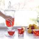 2 Liter Glass Beverage Dispenser with Stainless Steel Spigot on Glass Pedestal, Decorative Mason Drink Dispenser for BBQ, Picnic, Pool Party, and Social Events