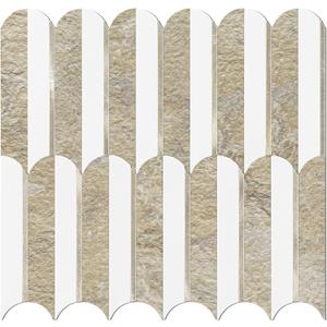 Vamos Tile Peel and Stick Backsplash Seamless Tile,10 Sheets Stick on Backsplash for Kitchen& Bathroom,Honey Travertine+Matt Pure White Marble Look+Light Gold Metal Self Adhesive Backsplash Tile