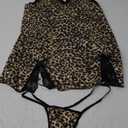 ADOME Lingerie for Women Lace Chemise Nightgown Satin Babydoll Dress Silk Slip Nightwear S-XXL (X-Large, Leopard Print)