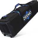 ZEEMO Golf Travel Bag, Full-Open Protective & Wheeled Airline-Approved Case for Clubs, Cart&StandBag, Soft-Sided Waterproof Cover Made of Heavy Duty Oxford (Black)