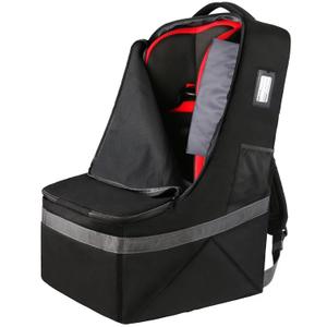 YOREPEK Padded Car Seat Travel Bag Backpack for Airplane, Heavy Duty Car Seat Bags for Air Travel, Carseat Cover for Airplane Travel with Shoulder Strap, Car Seats Carrier for Airport, Black (Black)