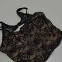 WDIRARA Women's Cut Out Lace Crop Bustier Corset Tank Top Sexy Going Out Party Club Tops S