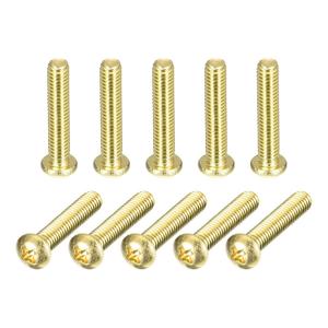 uxcell Brass Machine Screws, M4x20mm Phillips Pan Head Fastener Bolts for Furniture, Office Equipment, Electronics 60Pcs