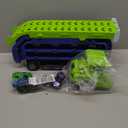 Carrier Truck Transport Toy, Foldable 2Layer Car Race Track Playset with 25" Track & 6 Metal Cars, Birthday Gift for Boys Ages 38 (Green)