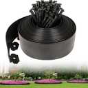 4 Inch Tall Garden Edging Border 33FT with 45pcs Spikes, Plastic Edging Border for Landscaping, Lawn, Garden, Flower Beds, Paver, Pathway