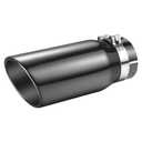 A-KARCK Black Chrome Exhaust Tips 3.5" Inlet, 3.5" Inlet 5"Outlet 12" Length Clamp on Universal Never Fading Stainless Steel Muffler Tip