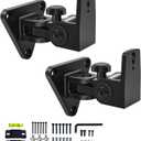 Speaker Wall Mount,Swivel & Tilt, All Aluminium Wall Speaker Mount for Small Speakers, Hold up to 30lbs, HD-818, 2 Packs(Black)