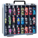 Double Sided Toy Storage Organizer Case for Hot Wheels Car, for Matchbox Cars, for Mini Toys, for Small Dolls. Carrying Box Container Carrier with 48 Compartments  Black (Box Only)