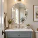 Bathroom Mirror for Over Sink, 20x28 Inch Oval Frameless Mirror