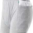 WEEOATAR Incontinence Care Shorts,Fistula Pants,Catheter Underwear Incontinence Pants,Urine Bag Underwear with Double Pockets for Nephrostomy,Foley,Suprapubic&Biliary Catheters(Man Light Grey,L)