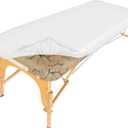 PU Leather Massage Table Cover Waterproof Massage Table Cover Protector Elastic, Anti-Wrinkle Wipeable Massage Bed Cover Fitted for 6FT Massage Bed/Spa Bed/Lash Bed (Pure White, 1Pcs) (70" x 30" (Rectangular))