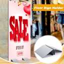 Blulu 2 Pcs Metal Floor Sign Stand Holder Fits 12" Wide Board up to 72" Tall Graphic Floor Standing Display Stand for Composite Foam Board, Acrylic Glass Sign, Base Only