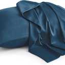 BEDELITE Standard Pillow Cases Set of 2, Rayon Derived from Bamboo, Cooling Pillow Cases for Hot Sleepers & Night Sweats, Breathable Silky Soft Envelope Pillowcases(Navy Blue, 20"x26")