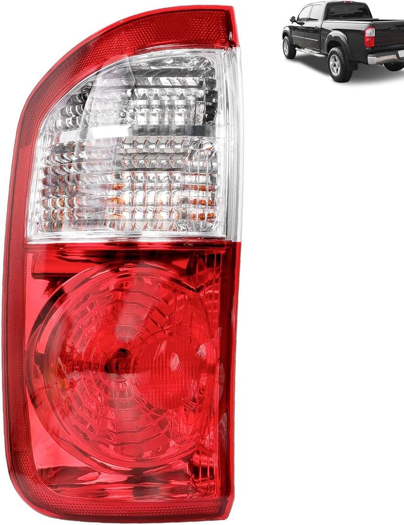 Left Driver Side Tail Light Compatible with Toyota Tundra 2004 2005 2006 Double Cab, Replacement for 815600C040 T02800153, Rear Taillight Brake Lamp - Bulb Included