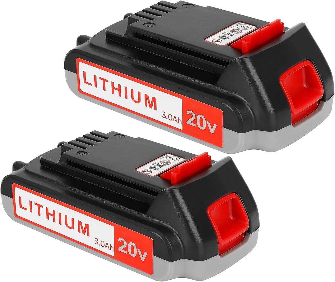 Totoplus Replacement for Black and Decker Battery: 3.0Ah 20 Volt Batteries Compatible with Cordless Power Tools LBXR20 LBXR2020 LBX20 LBXR2520 LB2X4020 LB2XR20 (2PCS)