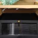 Double Layer Bread Box for Kitchen Counter Black Bread Storage Container with Acrylic Door Large Farmhouse Breadbox Organizer Bread Holder (Black)