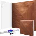 Acoustic Wall Panels 6 Pack,23.62*23.62 Inch Sound Absorbing Panels with Adhesive Glue & Cutting Knife,High Density Noise Reduction Panels,Peel and Stick Wood Accent Wall Panels for Home Office Studio