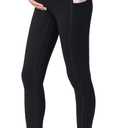 POSHDIVAH Women's Maternity Capri Leggings Over The Belly Pregnancy Workout Active Stretchy Pants with Pockets (Black),  S