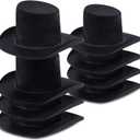 Skylety 8 Pieces Felt Top Hats Black Mini Top Hats Christmas Party Decoration for Your Snowman, Doll, or Other Craft Project