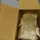 Christmas Tree Topper Bow - Bow: 11" sq. - Tails: 3 Yards Long Each - Velvet Glitter Champange