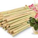 50Pcs / 18 inch Bamboo Plant Stakes for Indoor Outdoor Plants, Garden Plant Support Sticks, Poles for Tomato Vegetables Beans Trees Potted Climbing Plants(0.32''-0.4'')