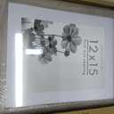 Americanflat 12x15 Picture Frame with Shatter-Resistant Glass - Use as 9x12 Frame with Mat or Display 12x15 Photo Without Mat - Hudson Collection - Wide Picture Frames for Wall Display - Grey Wood