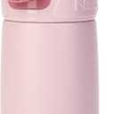 Nuby Thirsty Kids No Spill Flip-It Reflex Stainless Steel Travel Cup or Water Bottle - 10 Oz - 18+ Months - Pink - Back to School Essentials