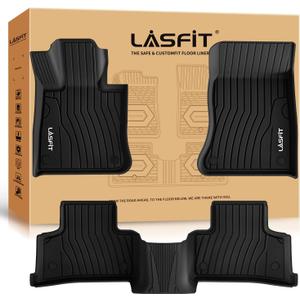 LASFIT Floor Mats for Mercedes Benz GLC 2023-2026 (Coupe Only for 2024-2026), GLC300 / GLC350e / GLC43 AMG/GLC 63 AMG S E, All Weather TPE Floor Liners Custom Fit GLC Car Mats 1st & 2nd Row Set