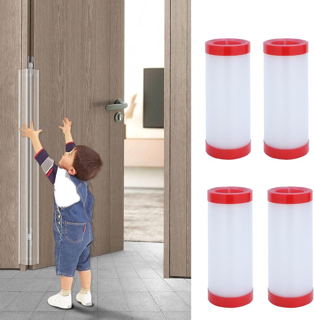 Angloria Baby Proofing Door Pinch Guard, Hinge Cover, Protector for Kids Finger Safety, Heavy Duty Jam Shield, Translucent