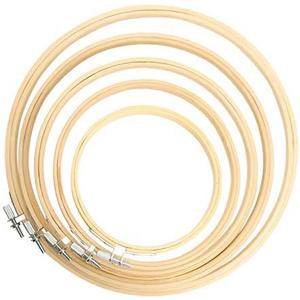 Similane 5 Pieces Embroidery Hoops Bamboo Circle Cross Stitch Hoop Ring 5 inch to 10 inch for Embroidery and Cross Stitch