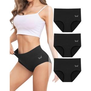 Rdiner Heavy Flow High Absorbency Period Underwear Women, Leakproof Panties Postpartum Menstrual Hipster Briefs Teens 3 Pack, Large