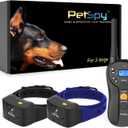 PetSpy Shock Collar for Dogs-Waterproof Dog Shock Collar with Remote Control,Vibration,Electric Shock,Beep-Rechargeable E Collar for Dogs Training, Dog Training Collar with Remote for Dogs 10-140 LBS (Two Dogs)