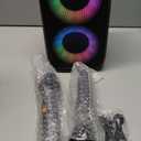 Bluetooth Speaker with 2 Rechargeable Wireless Microphone - Portable Party Speaker with Colorful Lights - Floorstanding Speakers Support TWS/AUX/USB/TF Card Ideal for Party,Home,Camping