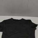 Womens Short Sleeve Crop Top Crew Neck Y2K Shirt Sexy Slim Fitted Casual Base Layer Soft Workout Shirt Going Out Tops (Medium, Black)