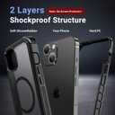 jaroco Magnetic for iPhone 15 Case, [Compatible with MagSafe][Military Grade Drop Protection][Heavy Duty Protection][Non-Slip][Shockproof] 2-Layer Durable Bumper Phone Case 6.1''- Black