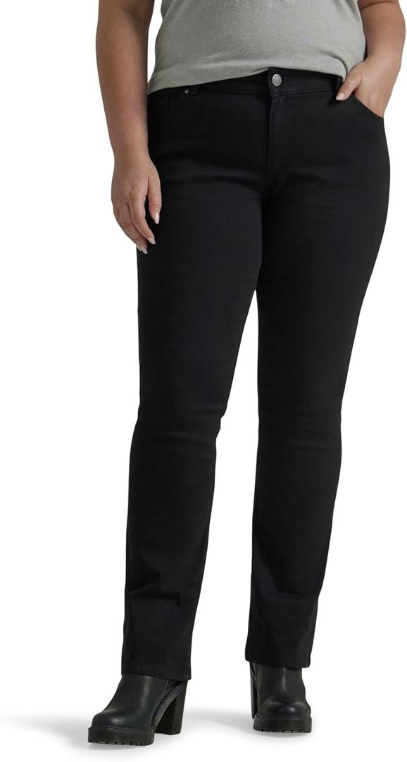 Lee Women's Legendary Mid Rise Bootcut Jean (26 Plus Petite, Black)