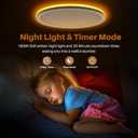 15 Inch LED Flush Mount Ceiling Light with Remote, 36W 3600LM 1800K/2700K/4000K/6500K Dimmable Ceiling Light with Night Light Low Profile Ceiling lights for Bedroom, Dining Room, Living Room-White