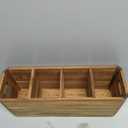 Extra Large Utensil Holder for Kitchen Counter, Acacia Wooden Utensil Holder with 4 Compartment, Kitchen Counter Organizer for Storage Spatula and Silverware, Ideal Christmas Gift for Farmhouse Decor