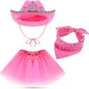 SATINIOR Cowboy Outfit Hat for Women Bandana Skirt for Western Party Halloween Adult Costume (Child, Crown)