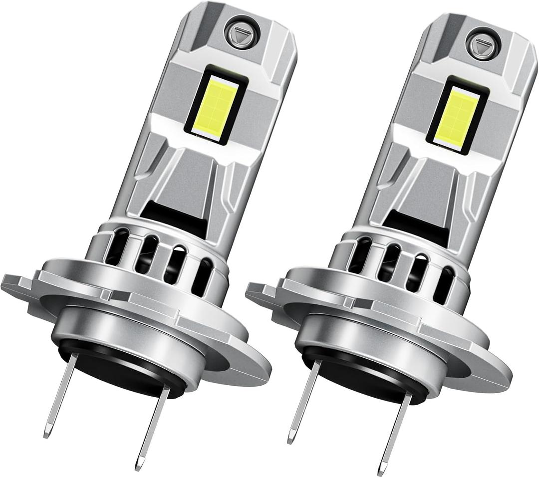 H7 Light Bulb,30,000LM Super Bright with Upgrade Chips, 6500K Cool White with Cooling Fan,Plug & Play, No Adapter Required, 1:1 Mini Size,IP68 Wateproof 50,000H long Lifespan, Pack of 2
