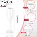 Maxcheck 24 Pcs Champagne Flutes Bulk Acrylic Toasting Drinking Flute Unbreakable Goblet Champagne Cups 6 oz Plastic Wine Glasses for Mother's Day Wedding Bridal Shower Anniversary Party (White)
