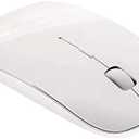 Tsmine Bluetooth Wireless Mouse - Slim Rechargeable, Noiseless Click & 3 Adjustable DPI Levels for Laptop, Tablet, iMac, MacBook Air - White