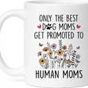 Mothers Day For New Mom, New Pregnancy Gifts For Expecting Mommy, Only The Best Dog Moms Get Promoted To Mom Mug, Mama To Be Gift For Birthday, New Mommy Gift