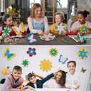 Cinrobiye 30 Pcs 3D Paper Flowers Decorations Kit for Wall DIY Flower Bulletin Board 3D Spring Fiesta Paper Floral Backdrop Decoration for Photo Backdrop Classroom Back to School Party