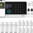WiFi Wireless Alarm System for Home Security, GSM Home Alarm 24 Piece Kit with Siren, PIR Motion Sensors, Remote Controls, Window/Door Sensors (Tuya and Smart Life APP)