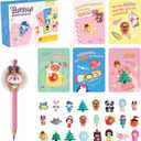 DG-Direct 30 Pack Valentines Day Gifts for Kids, Valentines Day Cards with Mini Spinning Pencil Top Toys, Valentine School Classroom Exchange Prizes, Valentine Party Favor Toy Set