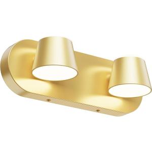 URSOLA 2 Light Bathroom Vanity Light, LED Gold Wall Light Fixtures, Up and Down Rotatable Dimmable, 13 inch Bathroom Lighting Fixtures Over Mirror