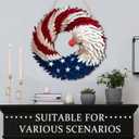 2026 Eagle Flag Wreath, 250th Anniversary Patriotic Eagle Wreath, Red White and Blue with Stars, Independence Day 4th of July Front Door Wall Decor (Medium-2D, Round)