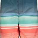 Quiksilver Boys' Boardshorts with UPF 50+ Sun Protection, Quick Dry Swim Shorts (14, Navy Stripe)